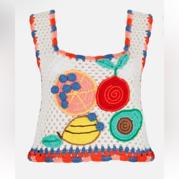 Hunter Bell Doris Crochet Top Citrus Grove Size Large - Picture 2 of 13